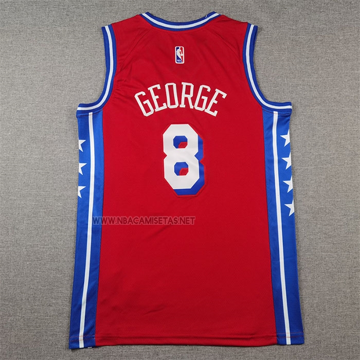 Camiseta Philadelphia 76ers Paul George NO 8 Statement 2024-25 Rojo